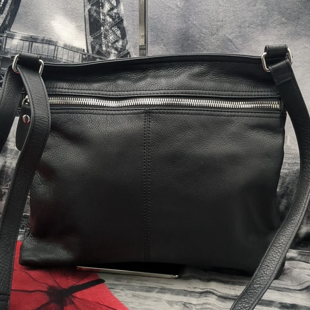 Margo Black Leather Crossbody Bag - Picture 2 of 10